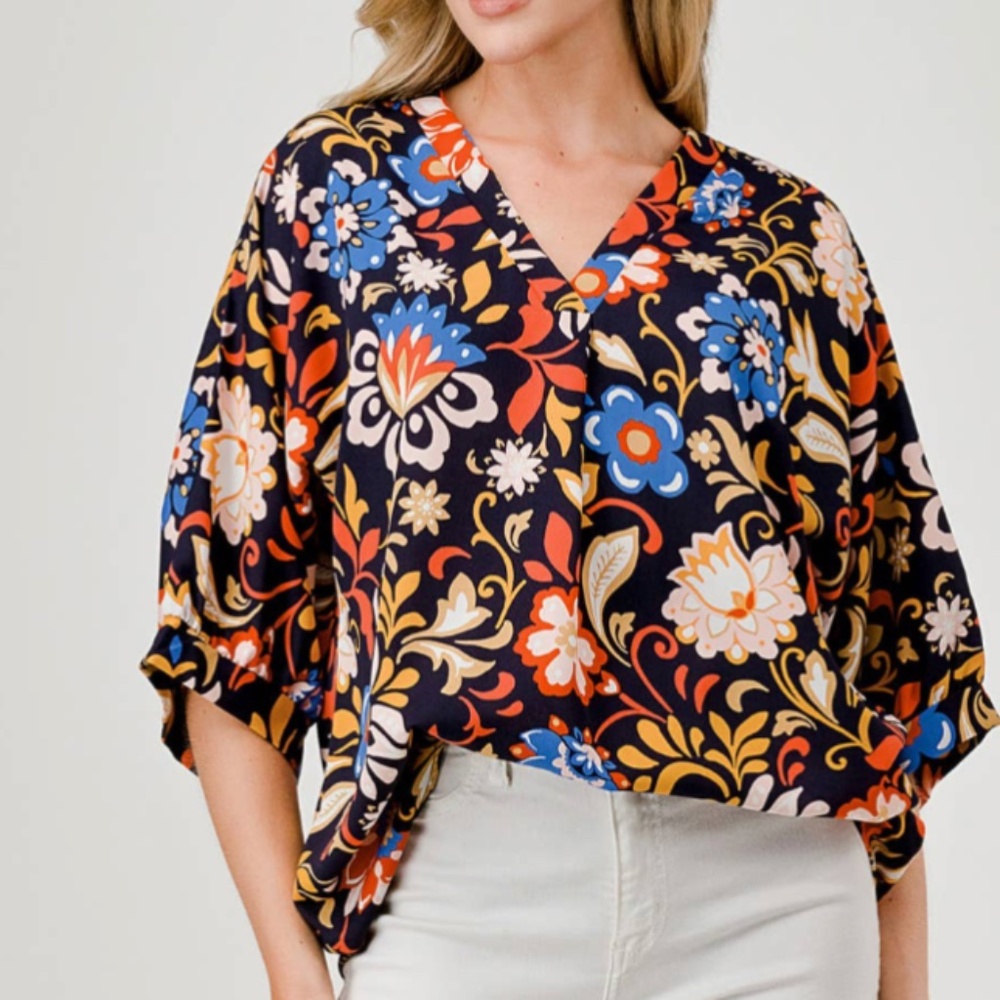 Plus Size Floral Blouse